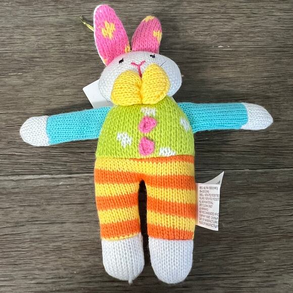 Cracker Barrel Knit Easter Bunny Rabbit Plush With Swing Tag - Picture 2 of 4